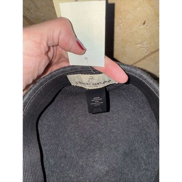Country Gentleman Charcoal Grey Cuffley Wool Hat Cap Peeky Blinders Men's Sz M - Picture 3 of 3